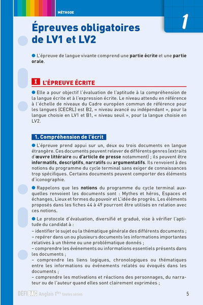 DéfiBac - Fiches de révision - Anglais Tles + OFFERT : vos fiches sur votre mobile