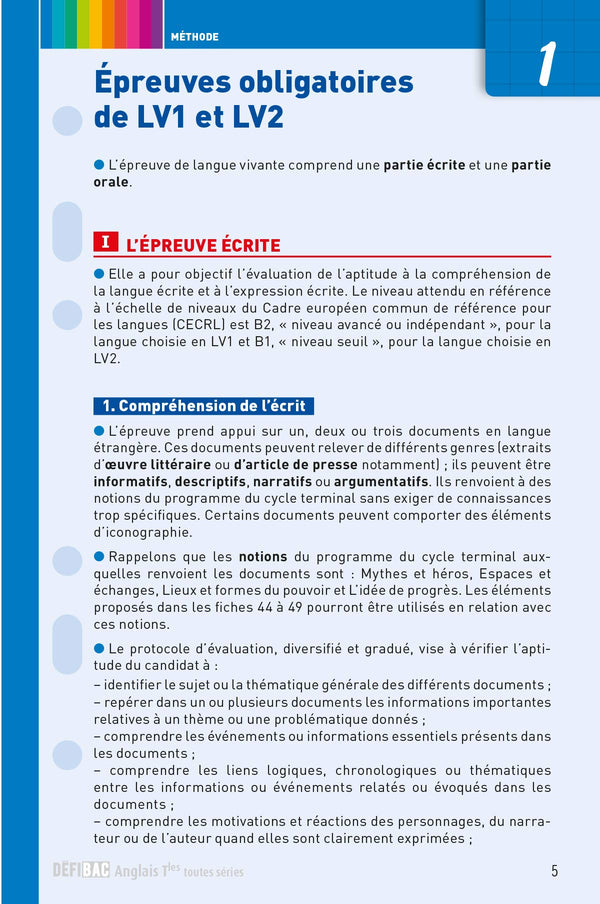 DéfiBac - Fiches de révision - Anglais Tles + OFFERT : vos fiches sur votre mobile