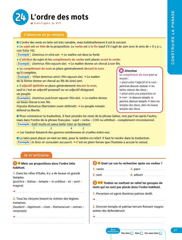 Latin 5e - Cahier Jour Soir: Conçu et recommandé par les enseignants
