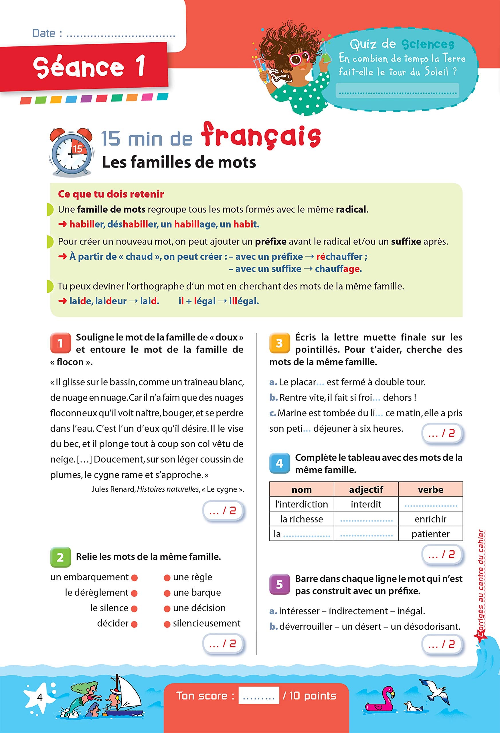 Prêt pour le CM2 – Cahier de vacances, révisions du CM1