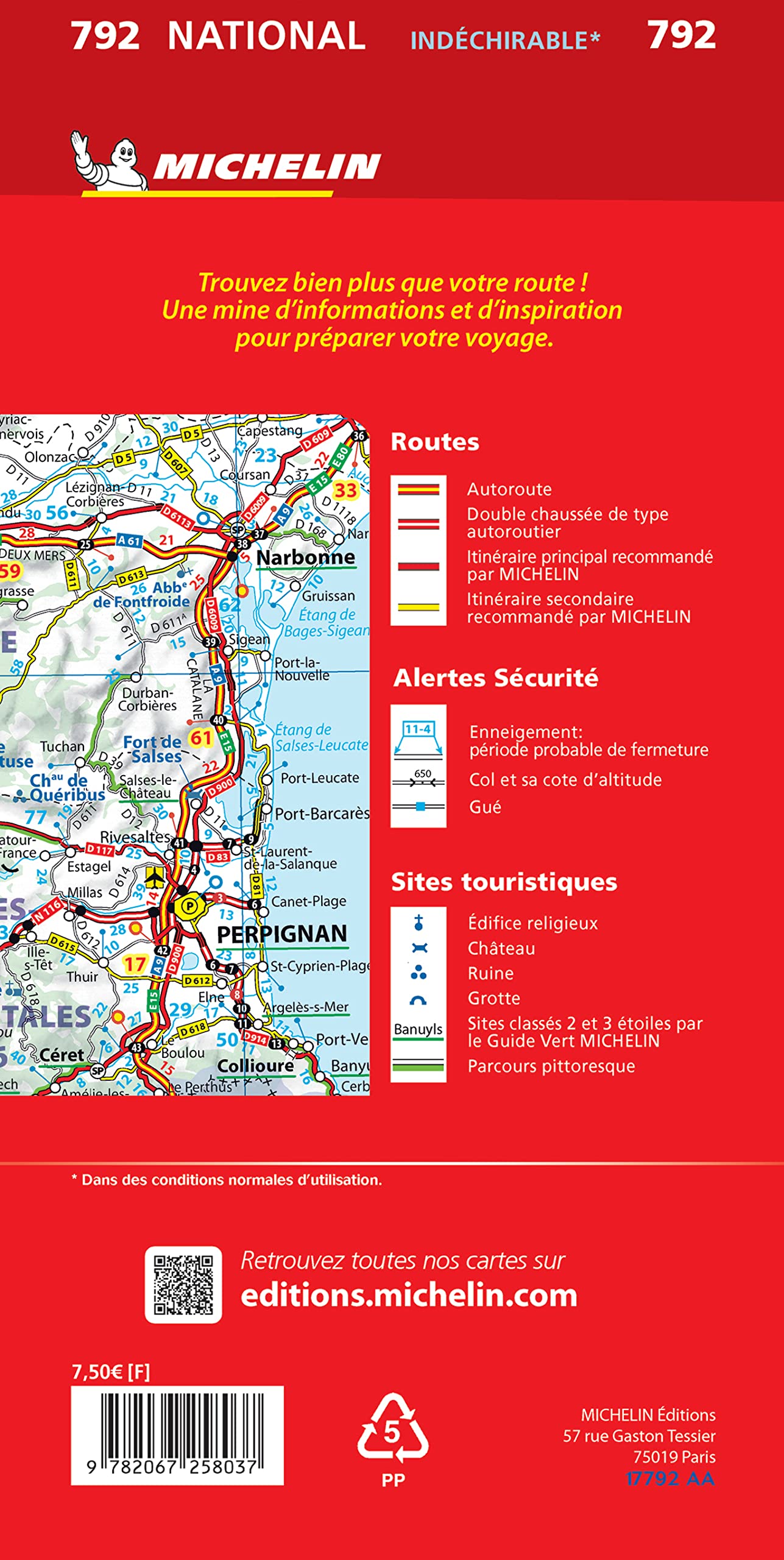 Carte Nationale Espagne, Portugal 2023 - Indéchirable