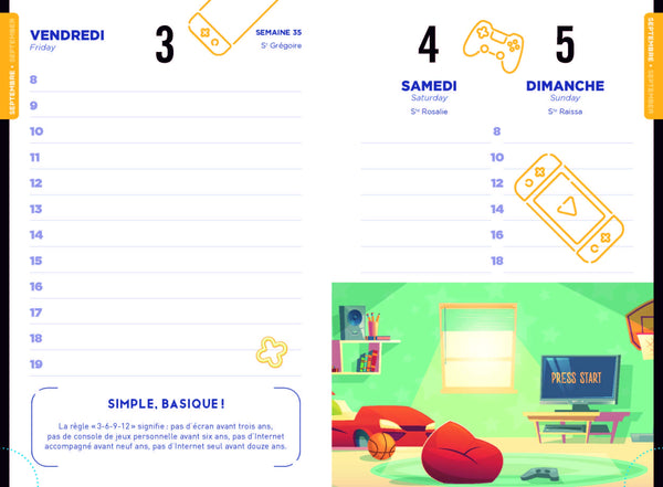 Agenda Scolaire Jeux vidéos 2021 - 2022