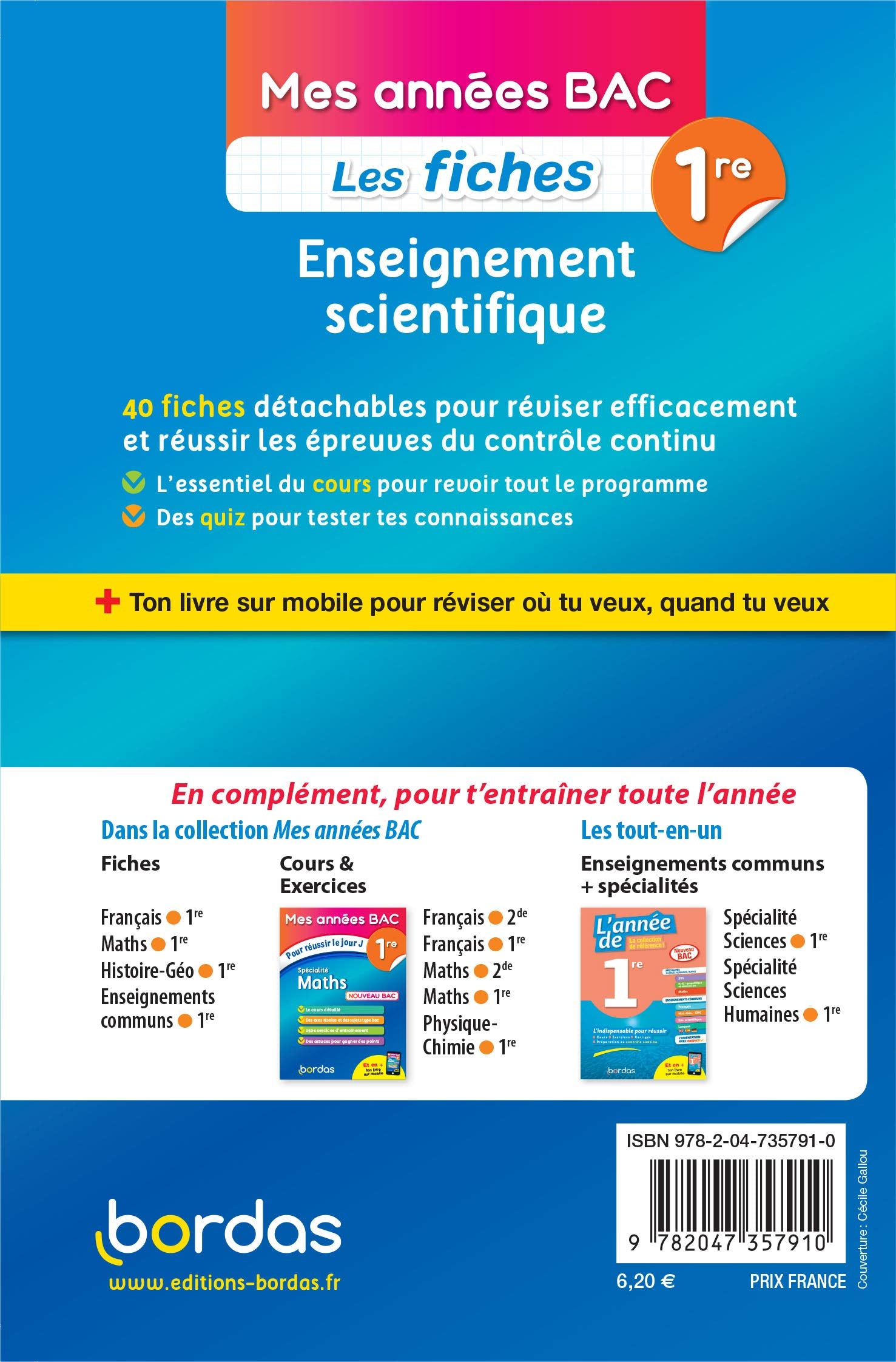 Mes années Bac - Fiches Enseignement scientifique 1re