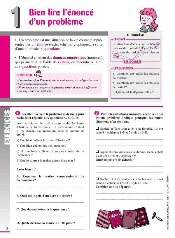Cahier de problèmes de maths CM2 (ancienne édition)