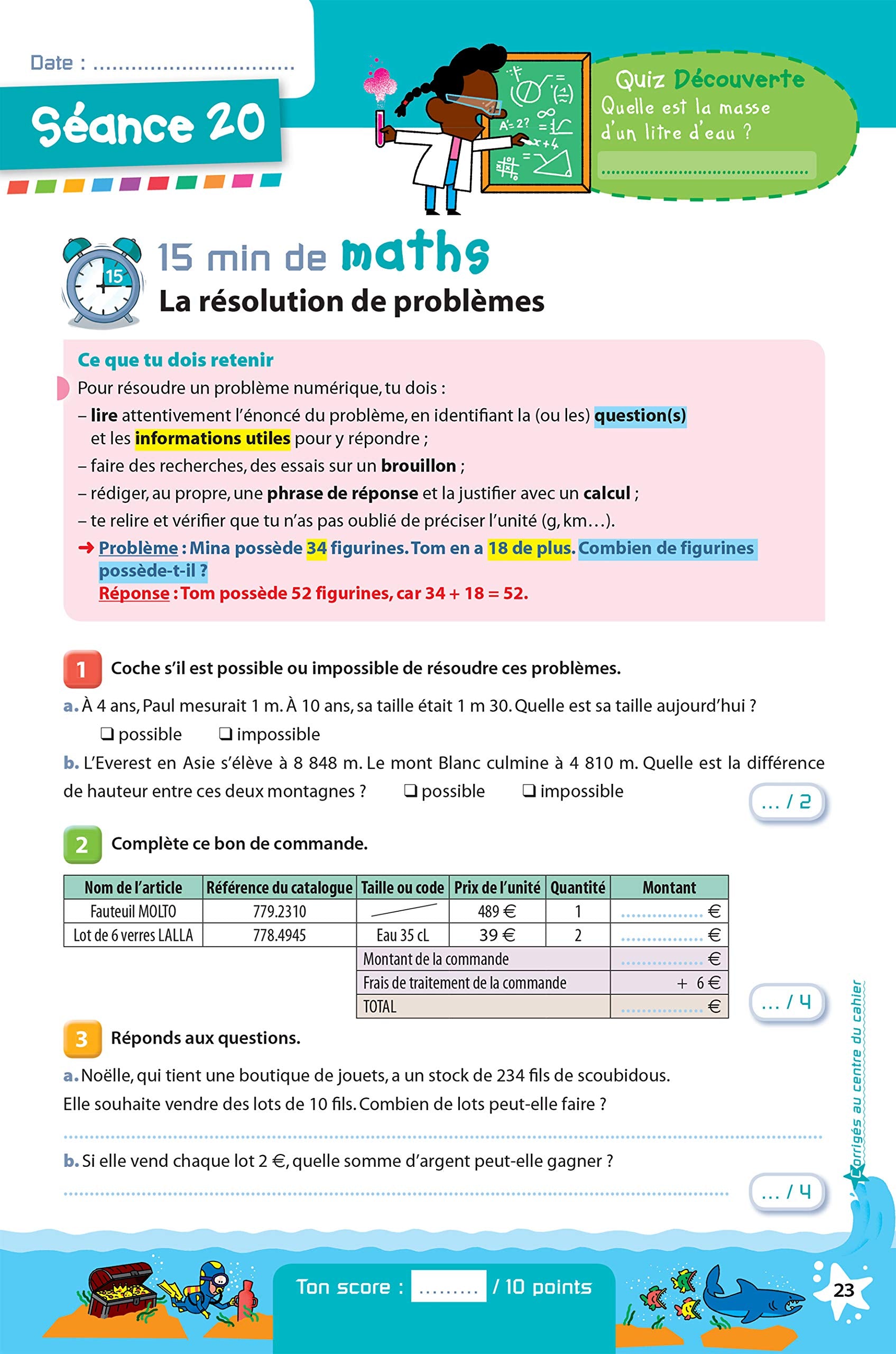 Prêt pour le CM1 - Cahier de vacances, révisions du CE2