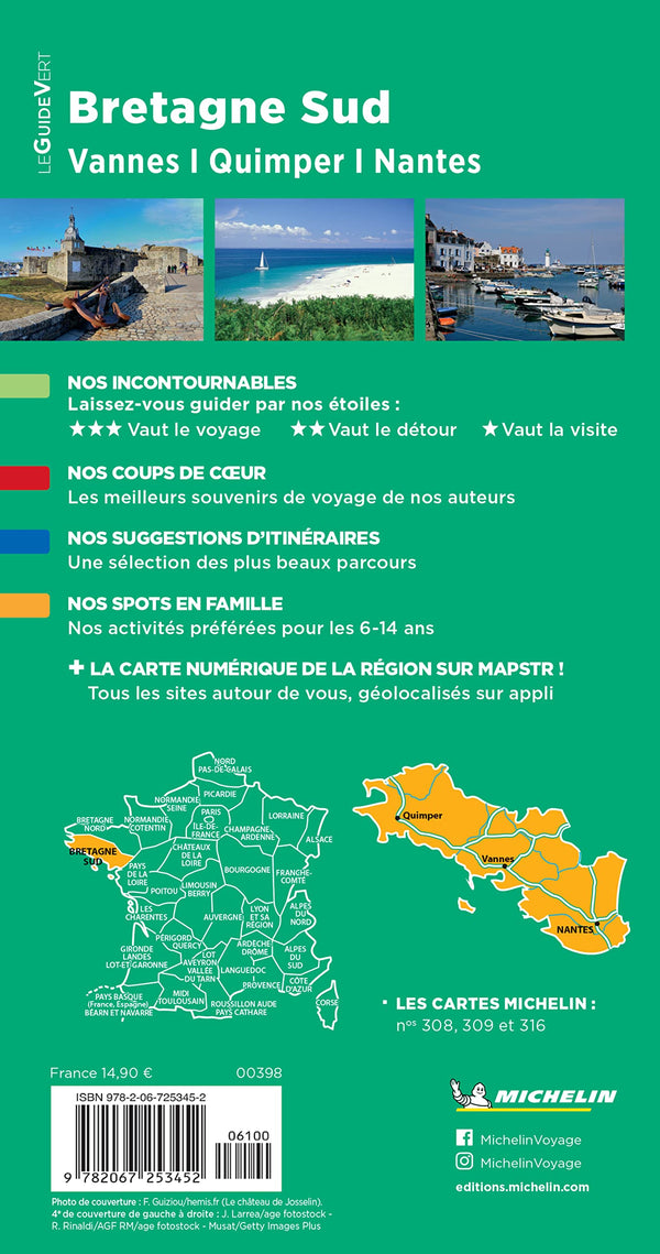 Guide Vert Bretagne Sud: Vannes Quimper Nantes