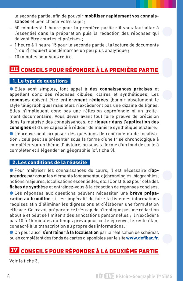 DéfiBac - Fiches de révision - Histoire-Géo Tle STMG + OFFERT : vos fiches sur votre mobile