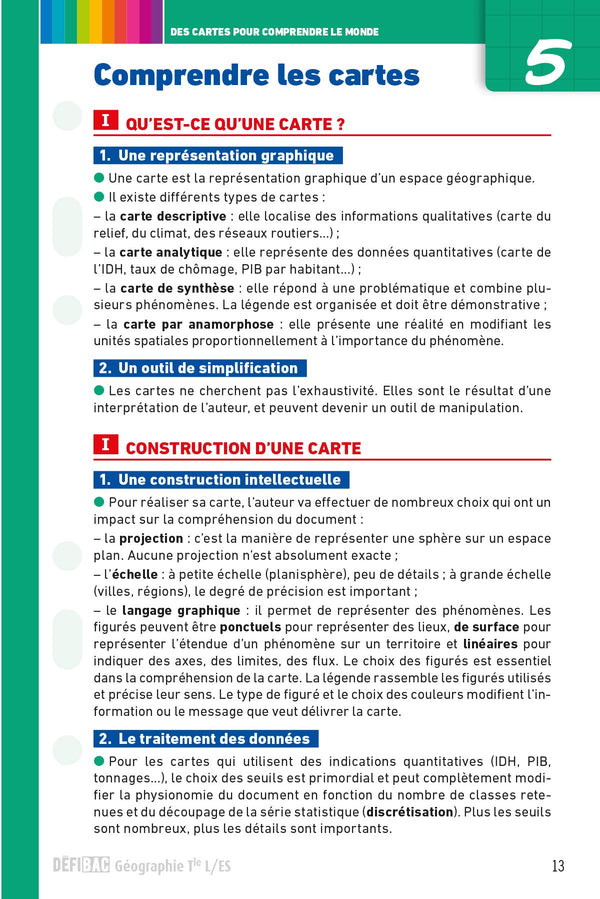 DéfiBac - Fiches de révision - Géographie Tles L-ES + OFFERT : vos fiches sur votre mobile