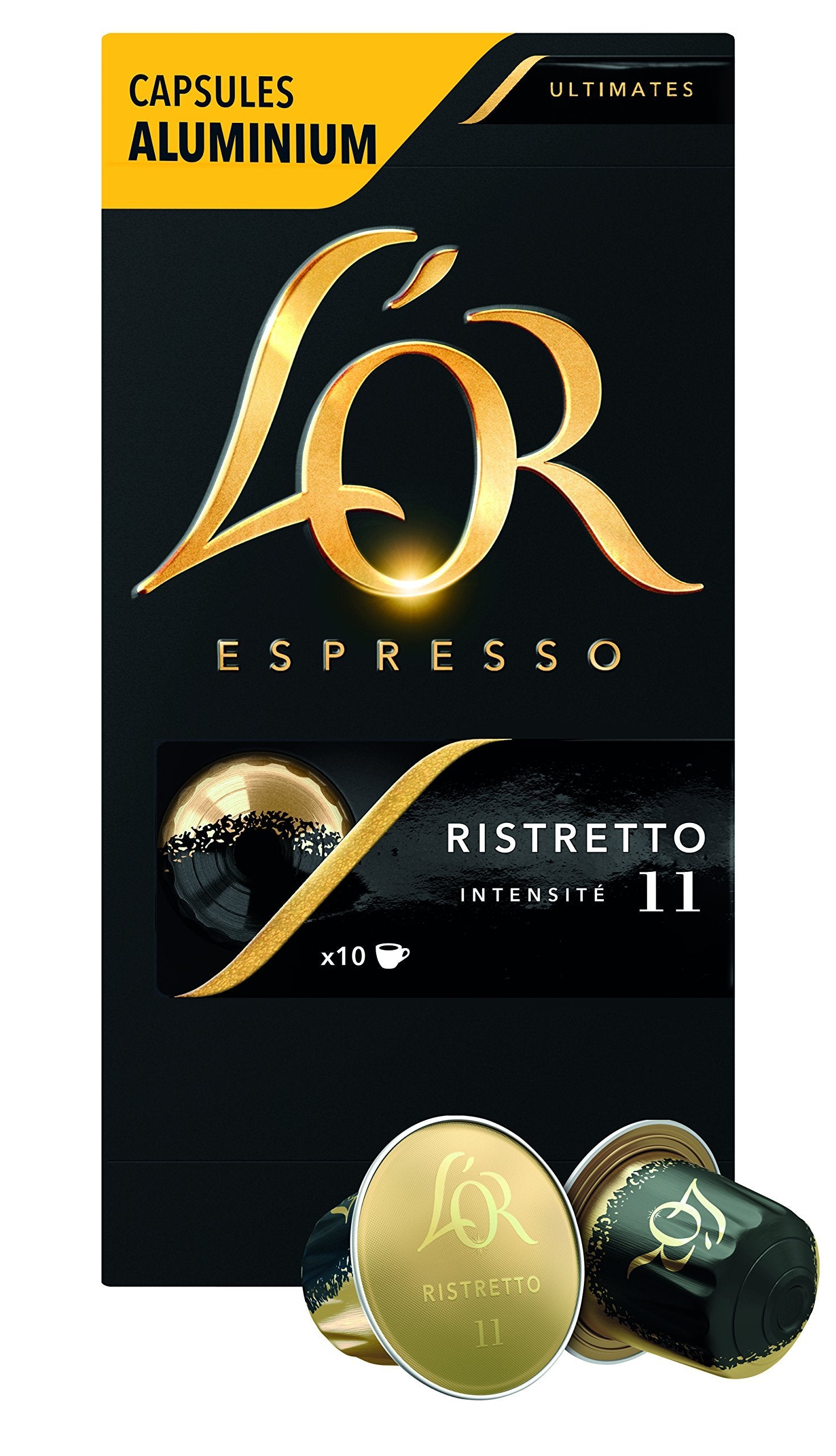 L'Or Espresso Café Ristretto - Intensité 11 - 10 Capsules en Aluminium Compatibles Nespresso®*