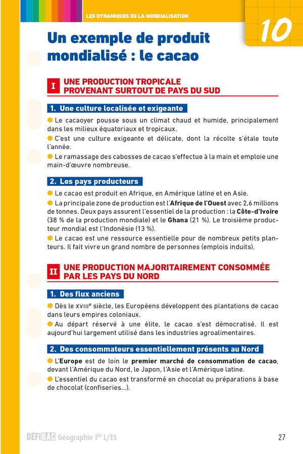 DéfiBac - Fiches de révision - Géographie Tles L-ES + OFFERT : vos fiches sur votre mobile