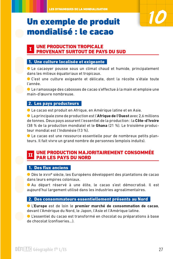 Géographie Tle L-ES: Fiches de révision