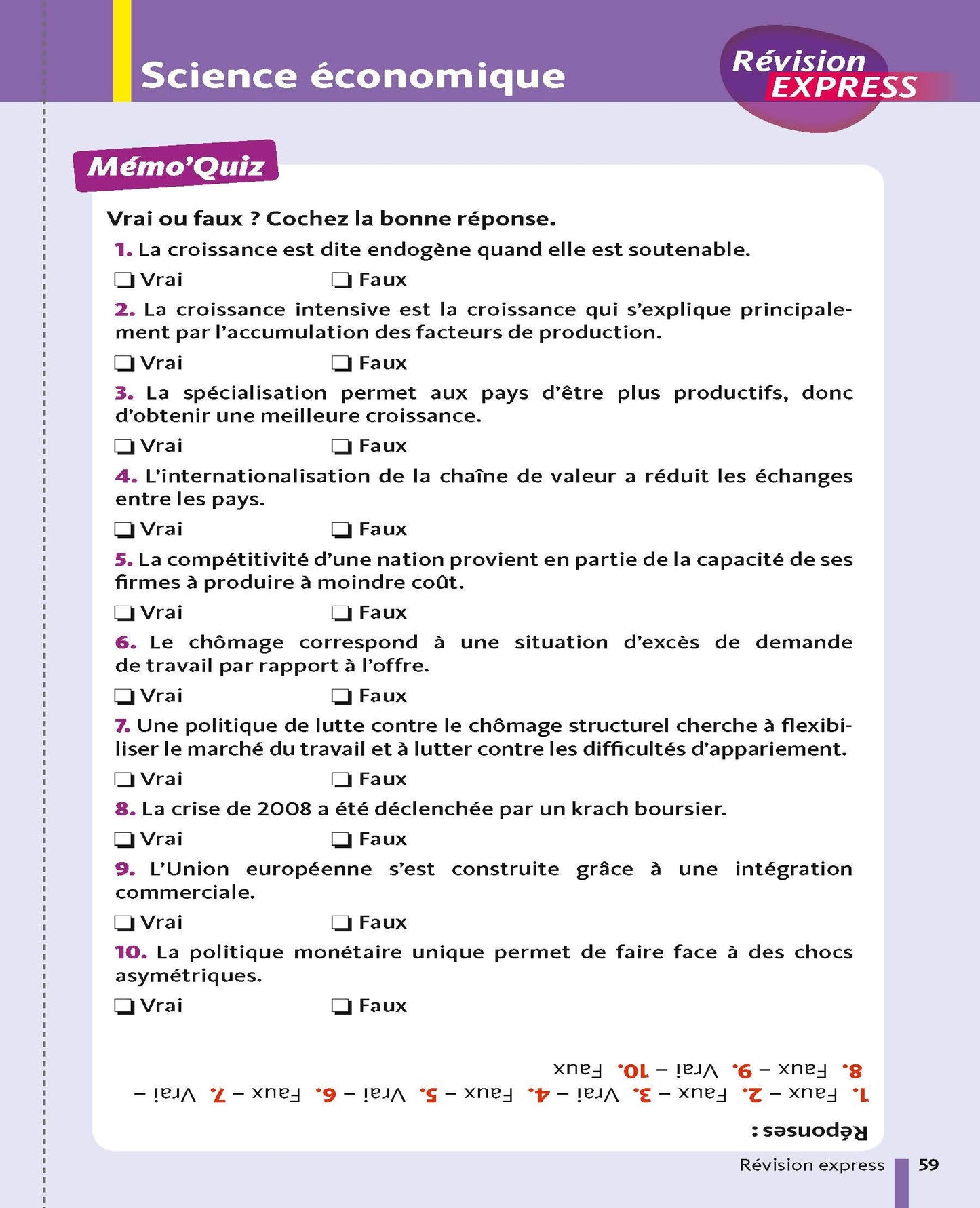 Mes Fiches pour le BAC Sciences Economiques et Socilaes Term
