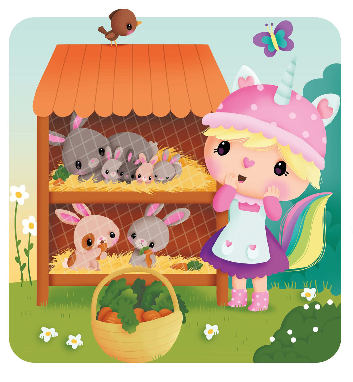 Petite licorne découvre la ferme