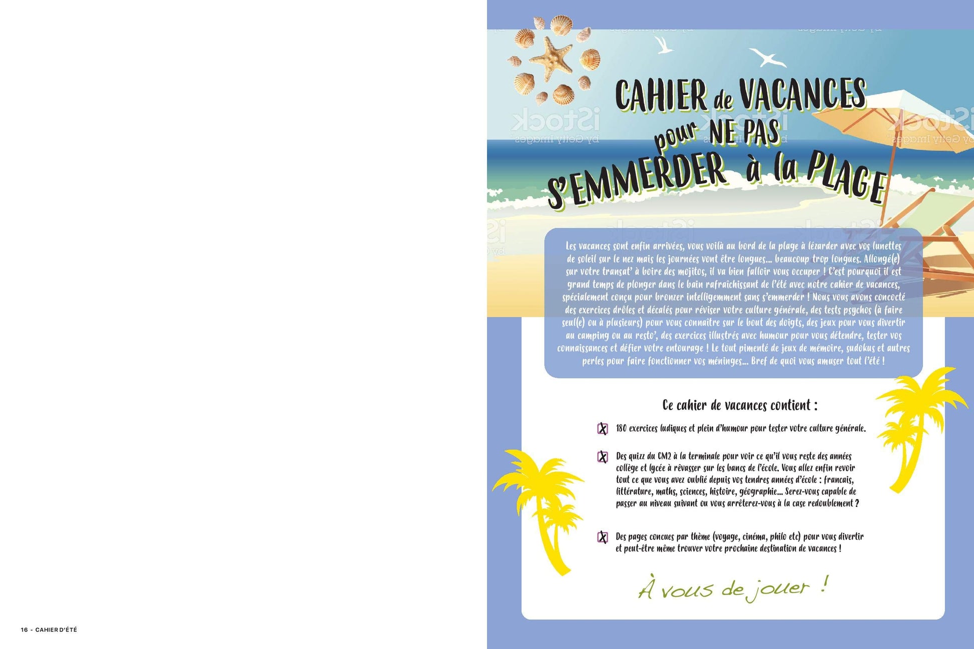 Cahier d'été pour ne pas s'emmerder sur la plage