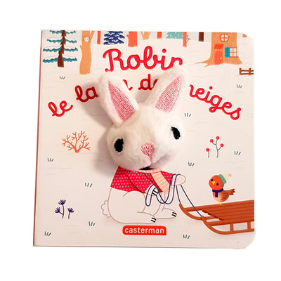 Robin, le lapin des neiges: Livre marionnette pour bébé - dès 3 mois