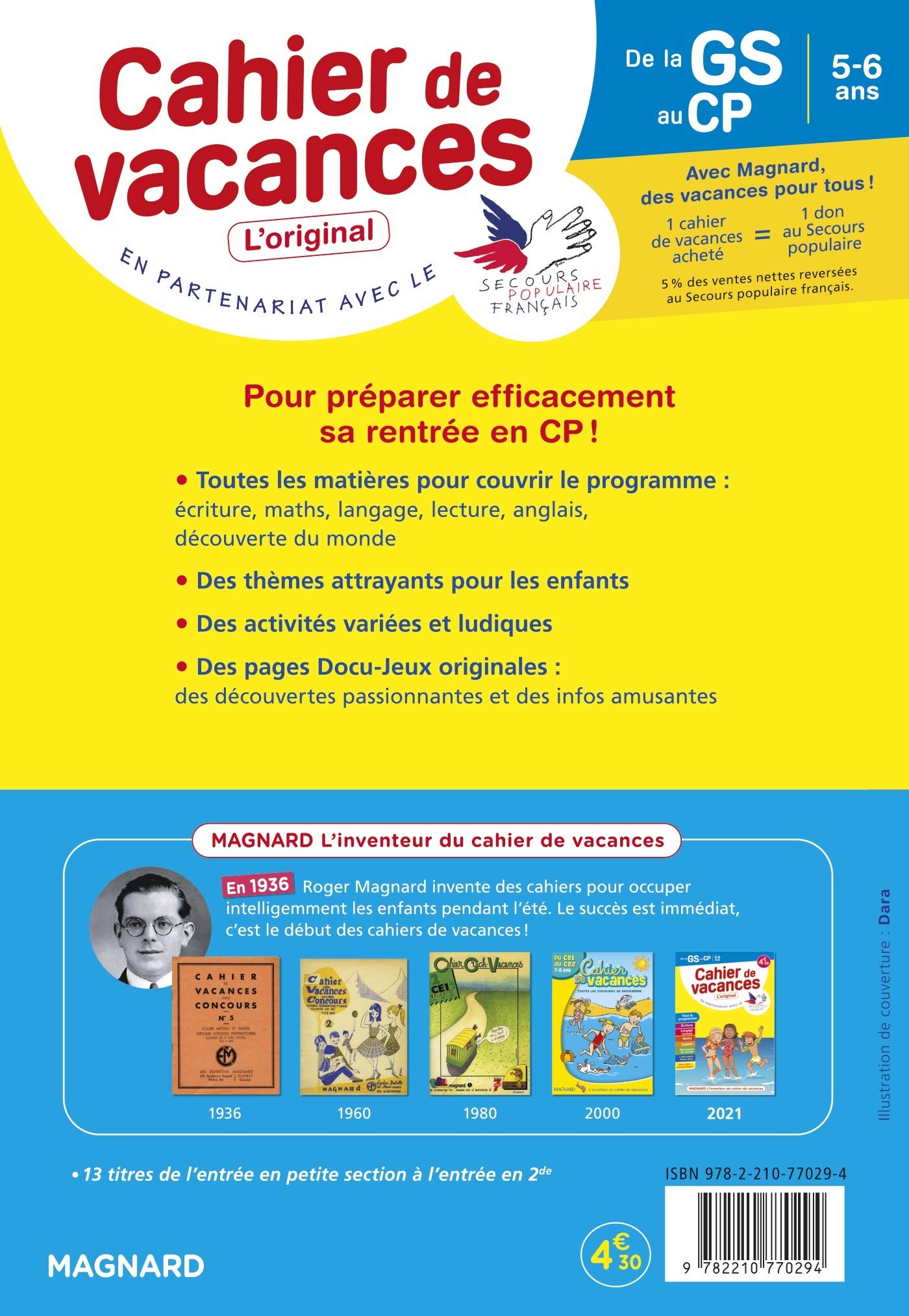 Cahier de vacances 2022, de la GS vers le CP 5-6 ans: Magnard, l’inventeur du cahier de vacances