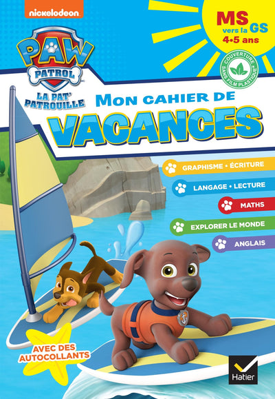 Cahier de vacances 2026 - Pat'Patrouille - MS vers la GS 4/5 ans