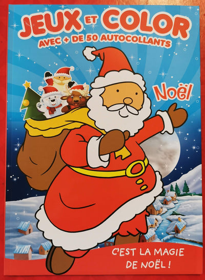 JEUX ET COLOR AVEC + DE 50 AUTOCOLLANTS DE NOEL