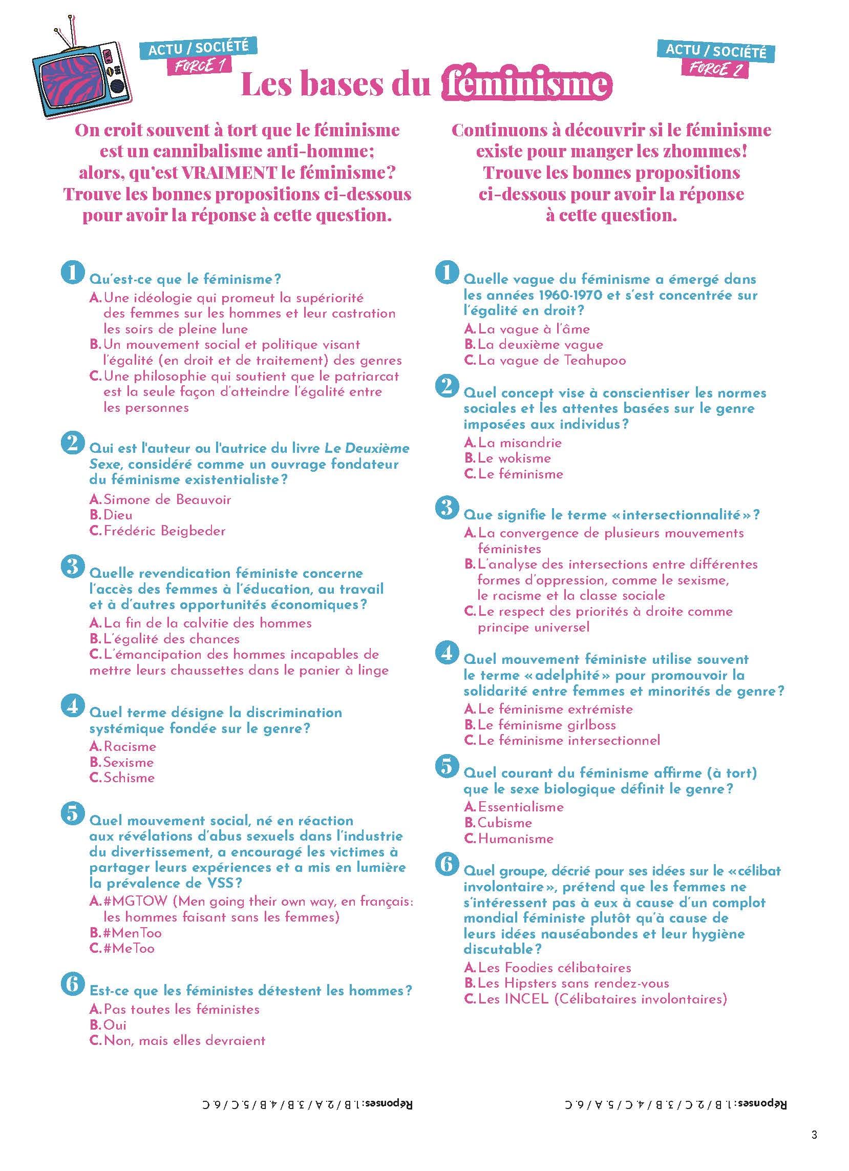 Cahier d'activités féministe volume 2