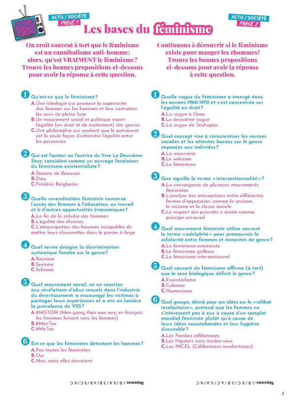 Cahier d'activités féministe volume 2