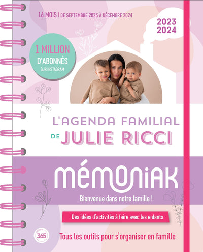 Agenda familial mensuel de Julie Ricci Mémoniak, sept 2023-août 2024 avec ses conseils