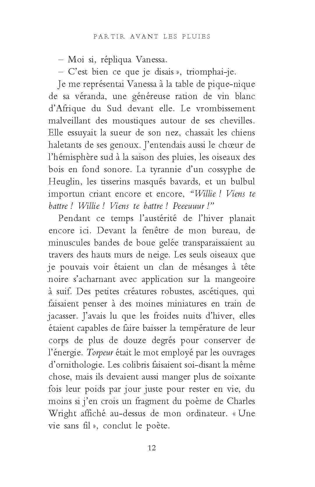 Partir avant les pluies
