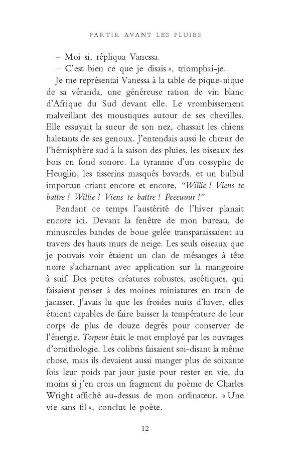 Partir avant les pluies