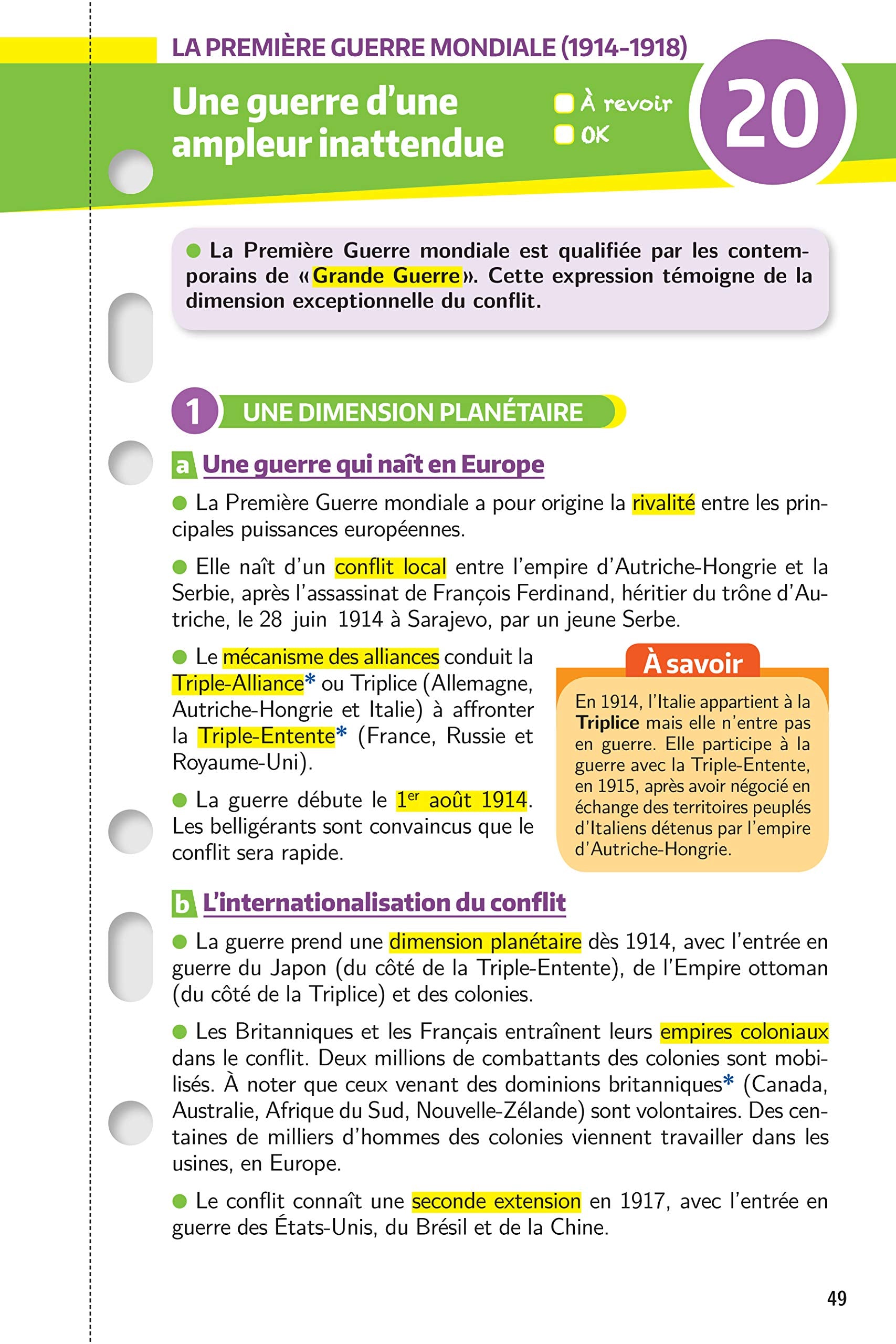 Mes années Bac - Fiches Histoire-Géographie 1re