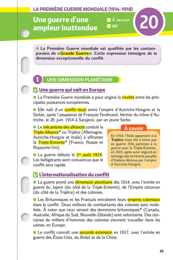 Mes années Bac - Fiches Histoire-Géographie 1re