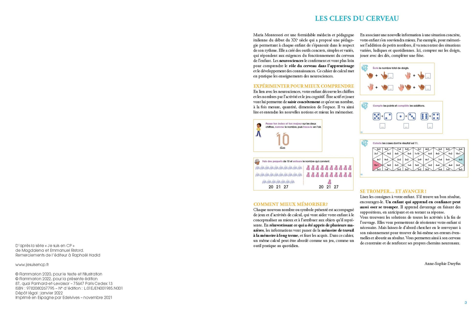 Je suis en CP - Cahier de Calcul: Pédagogie Montessori - Mieux apprendre grâce aux neurosciences