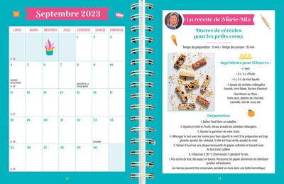 Agenda familial Famille nombreuse Mémoniak 2024 avec Marie Alix Jeanson, sept. 2023-déc. 2024