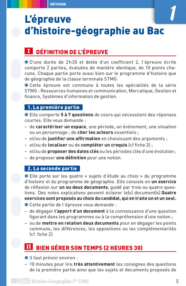 DéfiBac - Fiches de révision - Histoire-Géo Tle STMG + OFFERT : vos fiches sur votre mobile