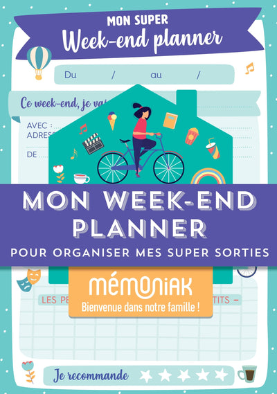 Mon week-end planner pour organiser mes super sorties Mémoniak - bloc aimanté 52 listes à compléter