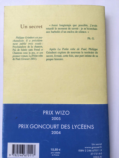 Un secret - Prix Goncourt des Lycéens 2004 et Prix des Lectrices de Elle 2005