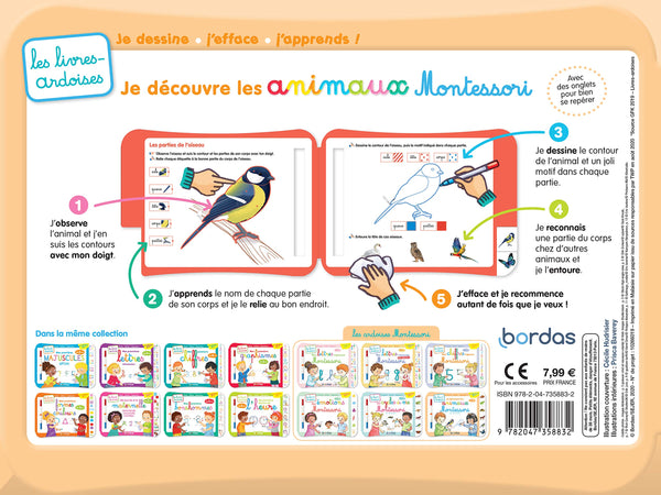 Les livres-ardoises - Je découvre les animaux Montessori