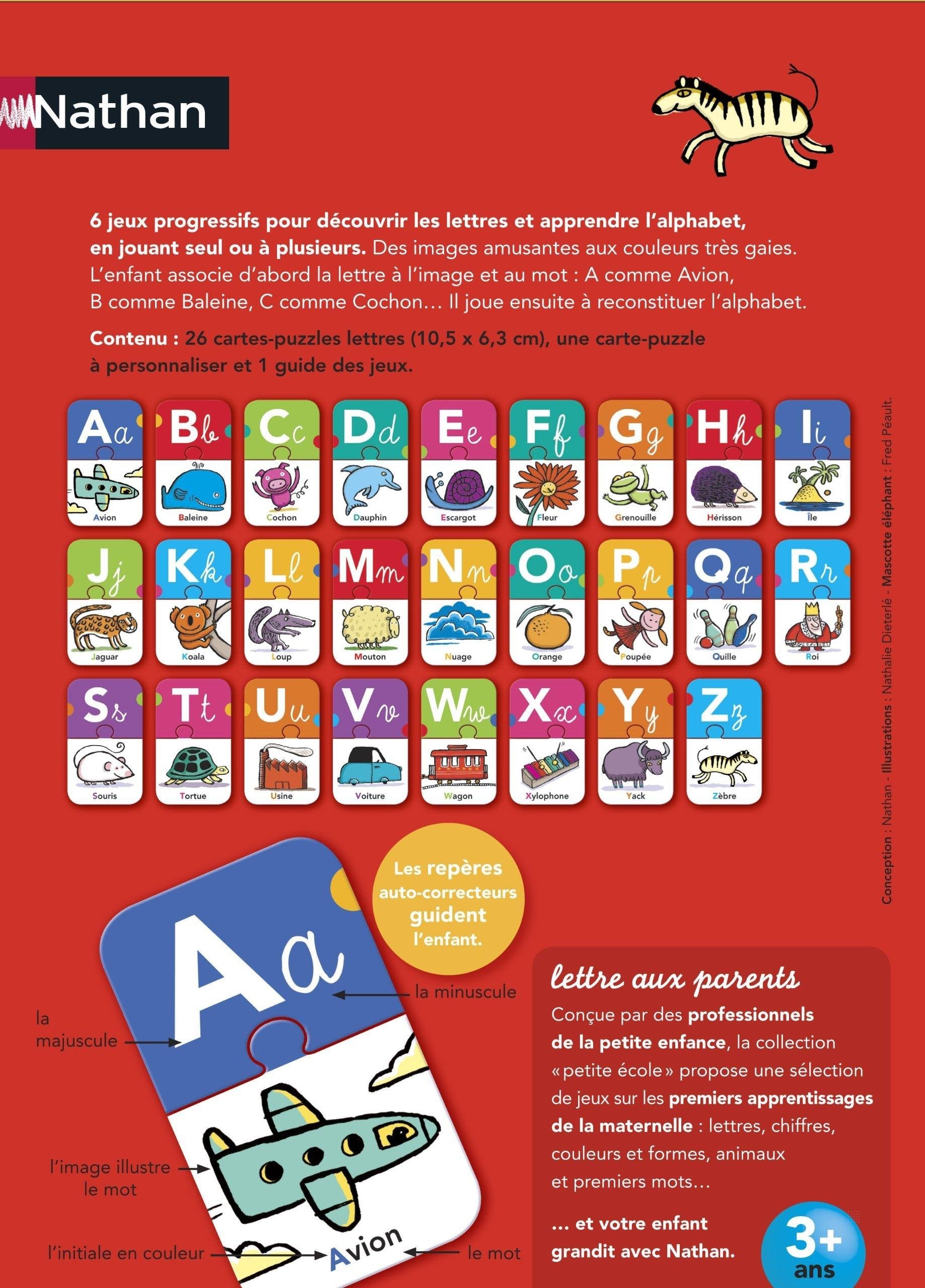 Nathan - Les Lettres - Jeu éducatif pour appréhender la Lecture et l'écriture dès 3 Ans