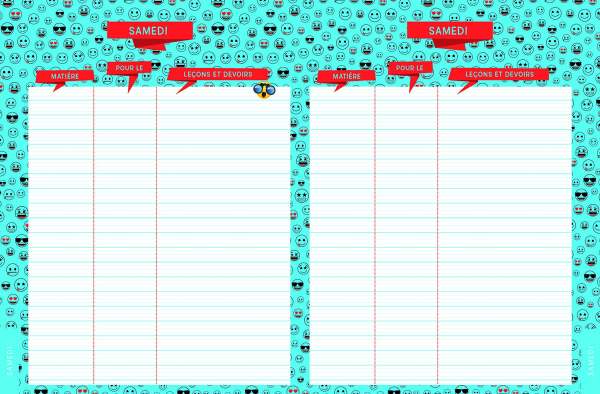 Agenda de texte Emoji 2021 - 2022