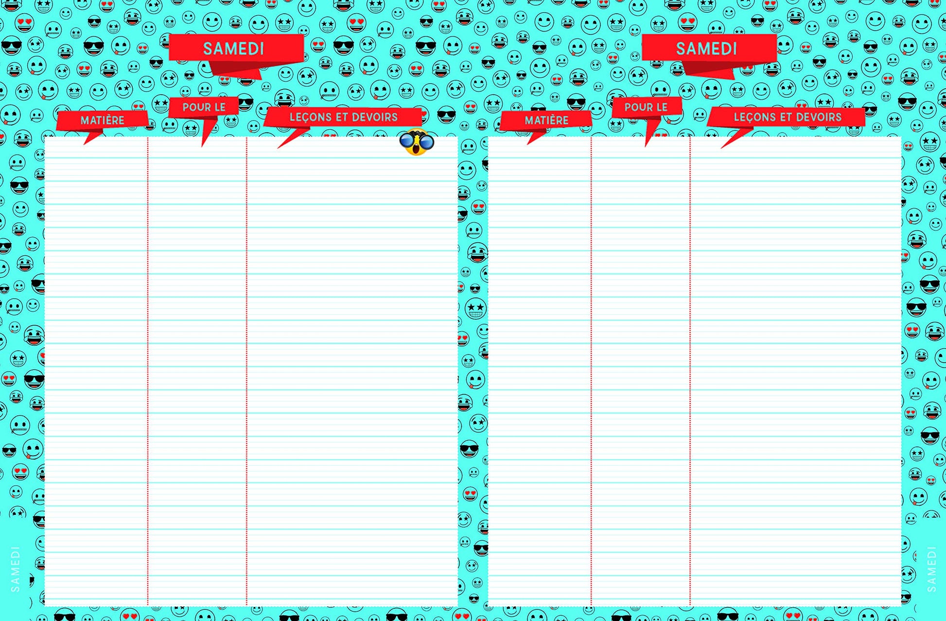 Agenda de texte Emoji 2021 - 2022
