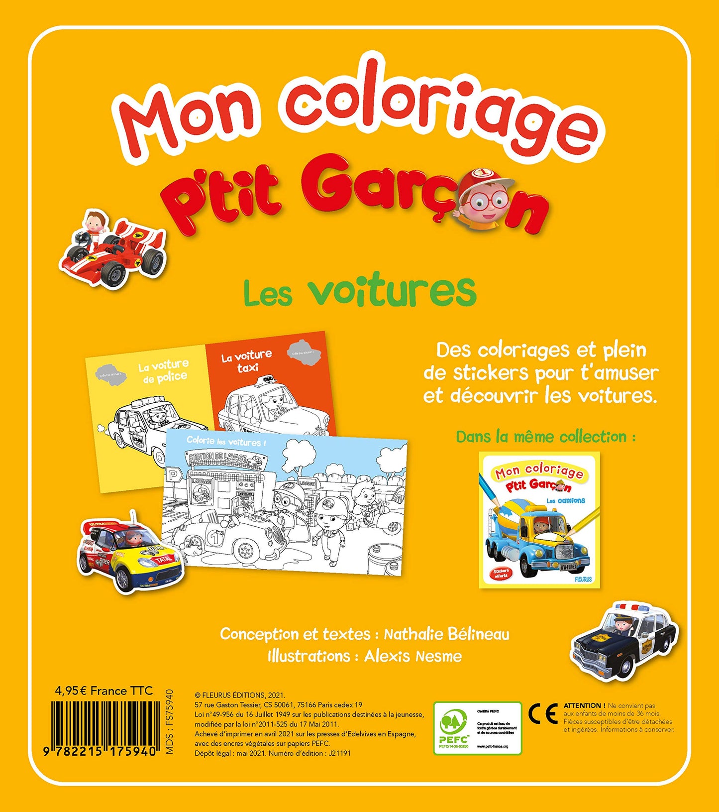 Mon coloriage p'tit garçon - Les voitures
