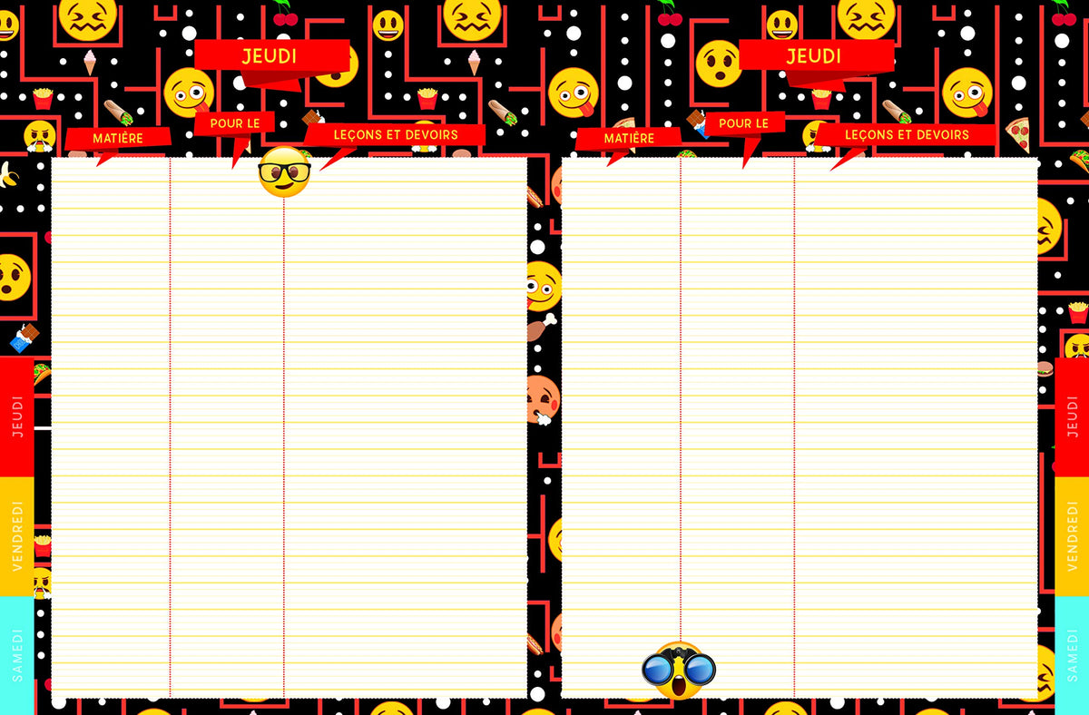 Agenda de texte Emoji 2021 - 2022