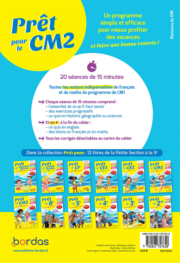 Prêt pour le CM2 – Cahier de vacances, révisions du CM1