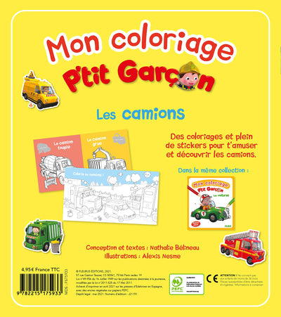 Mon coloriage p'tit garçon - Les camions