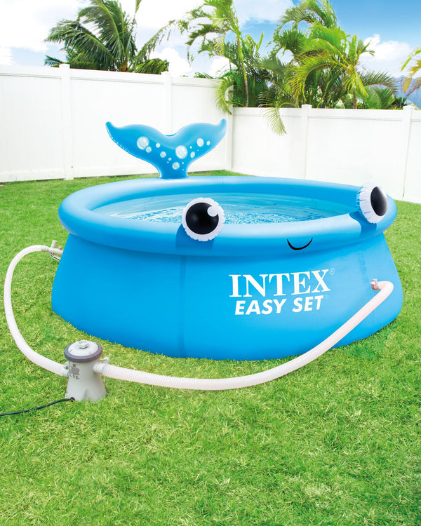 INTEX 26102EH Jolly Whale Easy Set Piscine gonflable : 1,8 m x 50,8 cm – Matériau résistant aux perforations – Gonflage rapide – Capacité de 700 litres – Profondeur d'eau de 40,6 cm