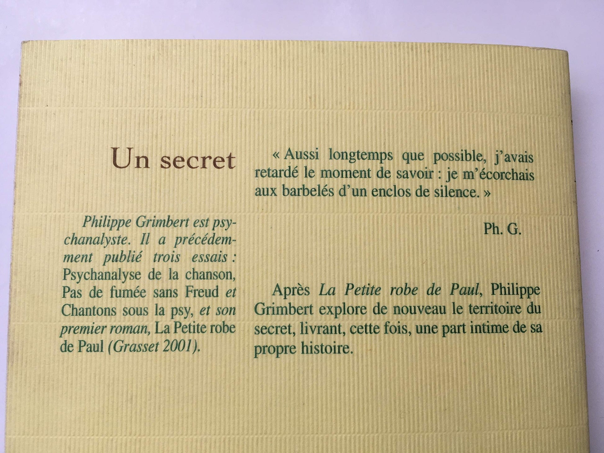 Un secret - Prix Goncourt des Lycéens 2004 et Prix des Lectrices de Elle 2005