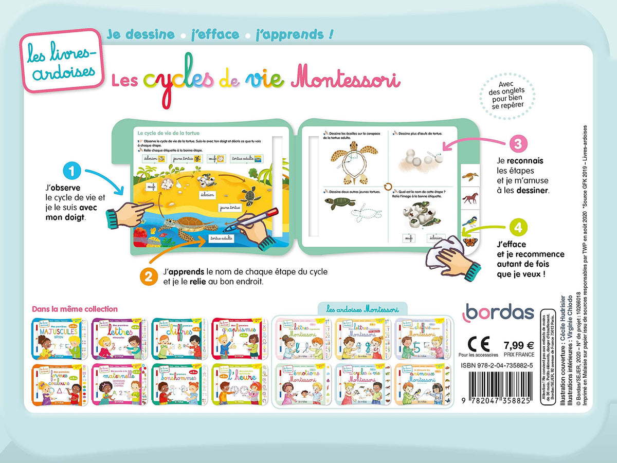 Les livres-ardoises - Les Cycles de vie Montessori