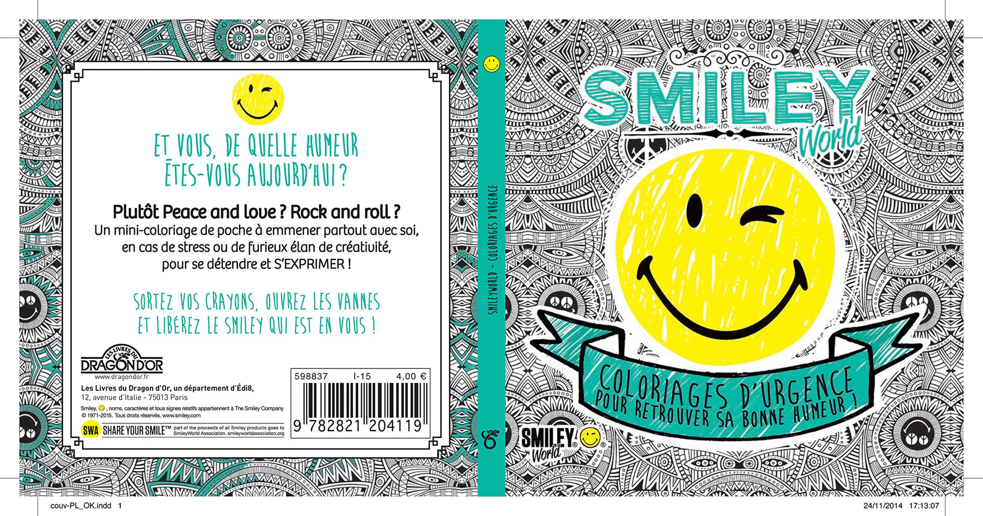 Smiley - Coloriages d'urgence pour retrouver sa bonne humeur (bleu)