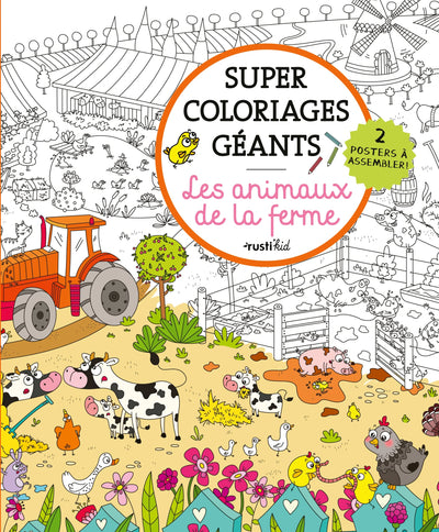 Super coloriages géants Les animaux de la ferme: 2 posters à colorier