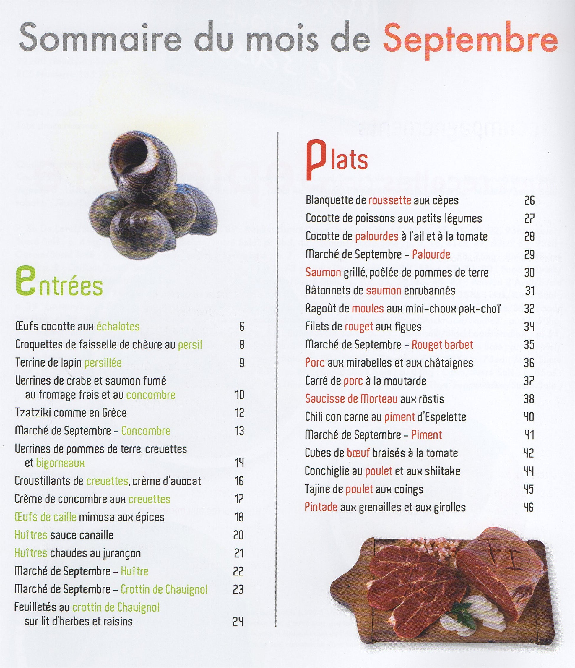 Mes Recettes De SEPTEMBRE - Ma Cuisine Pratique de Saison