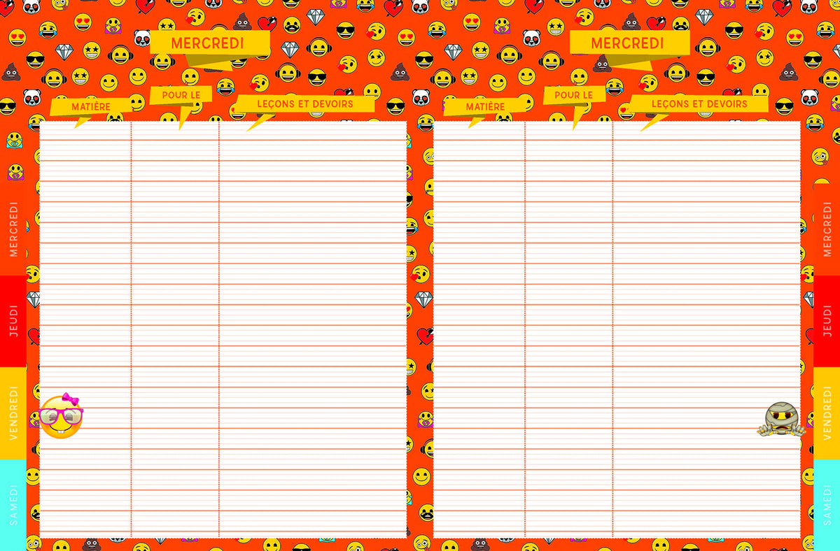 Agenda de texte Emoji 2021 - 2022