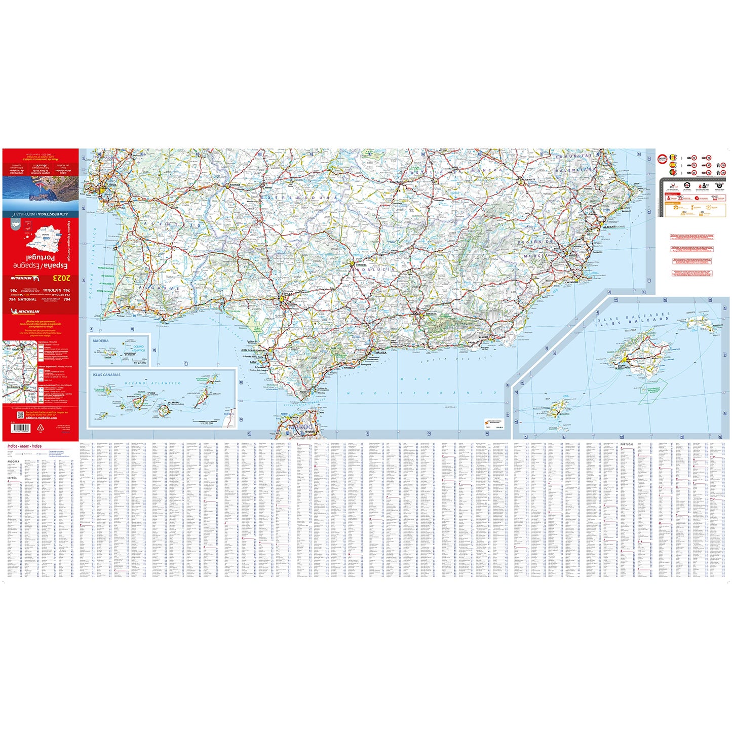 Carte Nationale Espagne, Portugal 2023 - Indéchirable